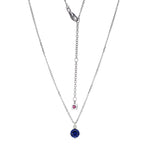 Sterling Silver Created Sapphire & Lab Grown Diamond Pendant