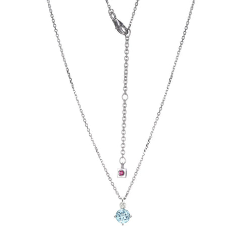 Sterling Silver Sky Blue Topaz & Lab Grown Diamond Pendant