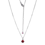 Sterling Silver Garnet & Lab Grown Diamond Pendant