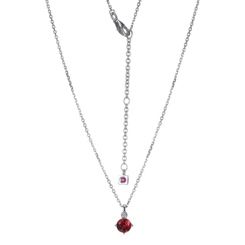 Sterling Silver Garnet & Lab Grown Diamond Pendant