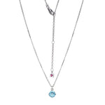 Sterling Silver Swiss Blue Topaz & Lab Grown Diamond Pendant