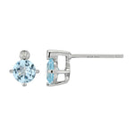 Sterling Silver Sky Blue Topaz & Lab Grown Diamond Studs