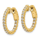 14k Yellow Gold 1 carat Lab Grown Dia Hoop Earrings
