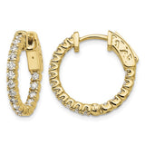14k Yellow Gold 1 carat Lab Grown Dia Hoop Earrings