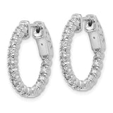 14k White Gold 1 carat Lab Grown Hoop Earrings