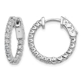 14k White Gold 1 carat Lab Grown Hoop Earrings