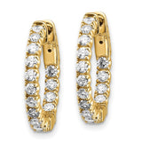14k 1 1/2 carat Lab Grown Diamond Hoop Earrings