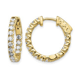 14k 1 1/2 carat Lab Grown Diamond Hoop Earrings