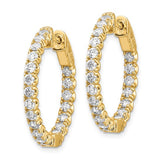 14k Yellow Gold 2 carat Lab Grown Diamond Hoop Earrings