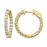 14k Yellow Gold 2 carat Lab Grown Diamond Hoop Earrings