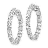 14k White Gold 2 carat Lab Grown Diamond Hoop Earrings