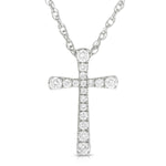 14k White Gold Diamond Cross Pendant