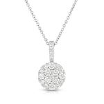 14k White Gold Diamond Cluster Pendant