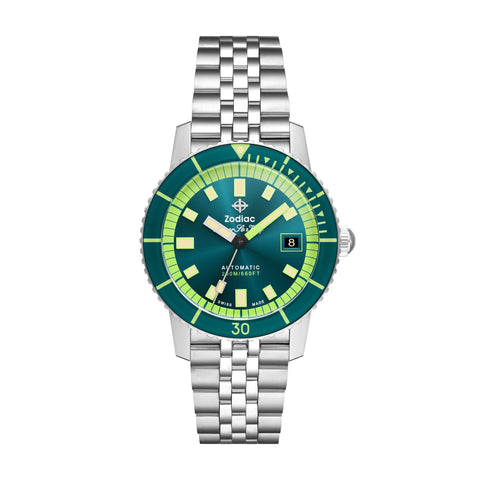 Zodiac Super Sea Wolf Compression Diver Automatic Stainless Steel Watch