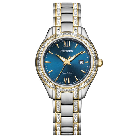 Silhouette Crystal Two-Tone Blue Dial With Crystals