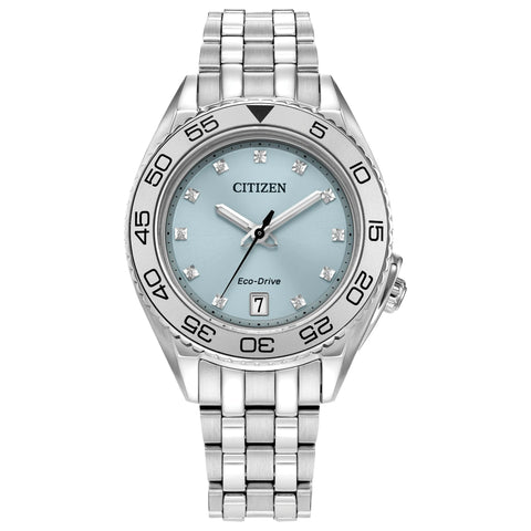 Carson Ladies Blue Dial Stainless Steel