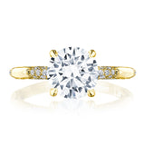 Founder's Collection | Round Solitaire Engagement Ring 18k Yellow Gold Hidden Halo