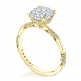 Founder's Collection | Round Solitaire Engagement Ring 18k Yellow Gold Hidden Halo