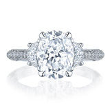 Founder's Collection | Oval 3-Stone Engagement Ring Platinum 2.25 Carat