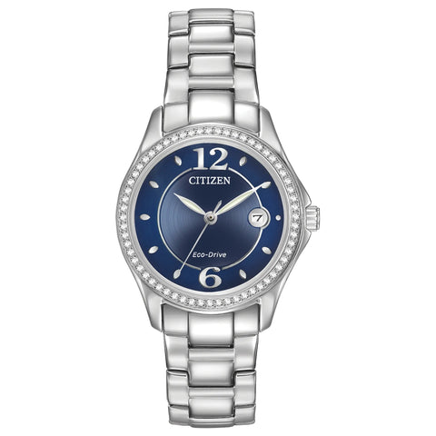 Silhouette Crystal Blue Dial Stainless Steel