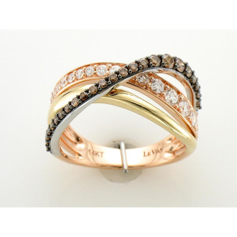 Le Vian Chocolatier® Ring featuring Vanilla Diamonds® , Chocolate Diamonds® set in 14K Tri Color Gold