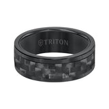 Comfort Fit Black Tungsten Carbide with Black 3K Carbon Fiber Insert