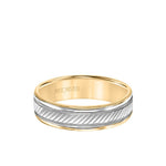 6MM Men's Classic Wedding Band - Diagional Swiss Cut Engraved Design With Milgrain And Round Edge