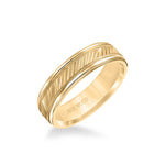 6MM Men's Classic Wedding Band - Diagional Swiss Cut Engraved Design With Milgrain And Round Edge