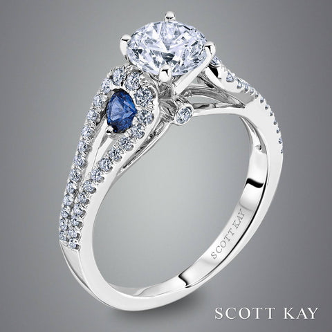 Luminaire Round with Sapphire Accent Engagement Ring