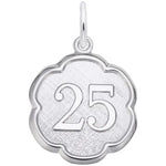 Number Twenty Five Scalloped Disc Charm