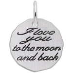 925 I Love You To The Moon And Back Charm