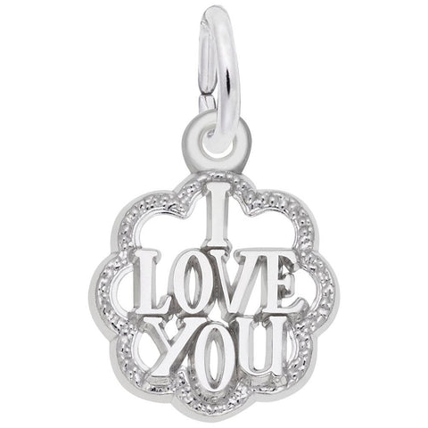 I Love You with Scalloped Border Charm