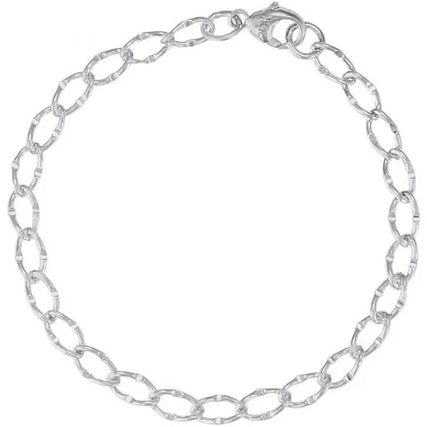 Dapped Single Link Curb Classic Bracelet 7 Inch