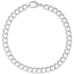 Petite Double Link Dapped Curb Classic Bracelet 7 Inch