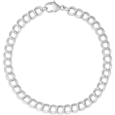 Petite Double Link Dapped Curb Classic Bracelet 7 Inch