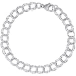 Petite Double Link Dapped Curb Classic Bracelet 7 Inch