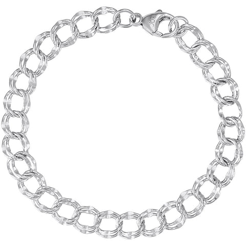 Petite Double Link Dapped Curb Classic Bracelet 7 Inch