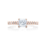 Sculpted Crescent Princess Cut Engagement Ring