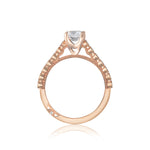Sculpted Crescent Princess Cut Engagement Ring