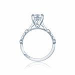 Sculpted Crescent Round Engagement Ring