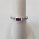 Color stone and diamond stackable ring
