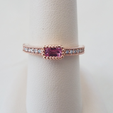 Color stone and diamond stackable ring