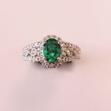Oval Emerald & Diamond Engagement Ring