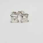 2.01 Carat Princess Cut Diamond Studs