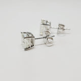 2.01 Carat Princess Cut Diamond Studs