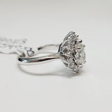 .75 Carat GIA Cert Pear Halo Engagement Ring