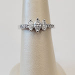 Three Stone Marquise Engagement Ring