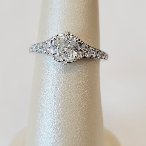 Cushion Claw Prong Engagement Ring