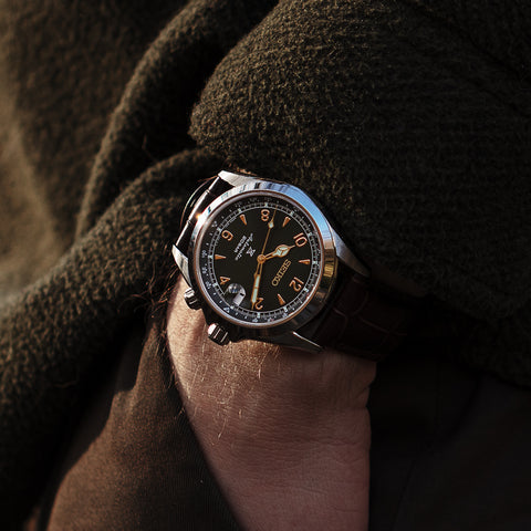 Prospex 'Alpinist' SPB121 With Green Dial On Brown Strap