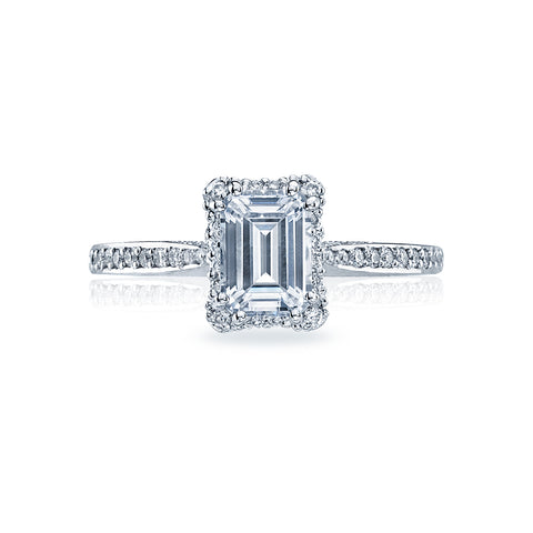 Emerald Cut Halo Engagement Ring